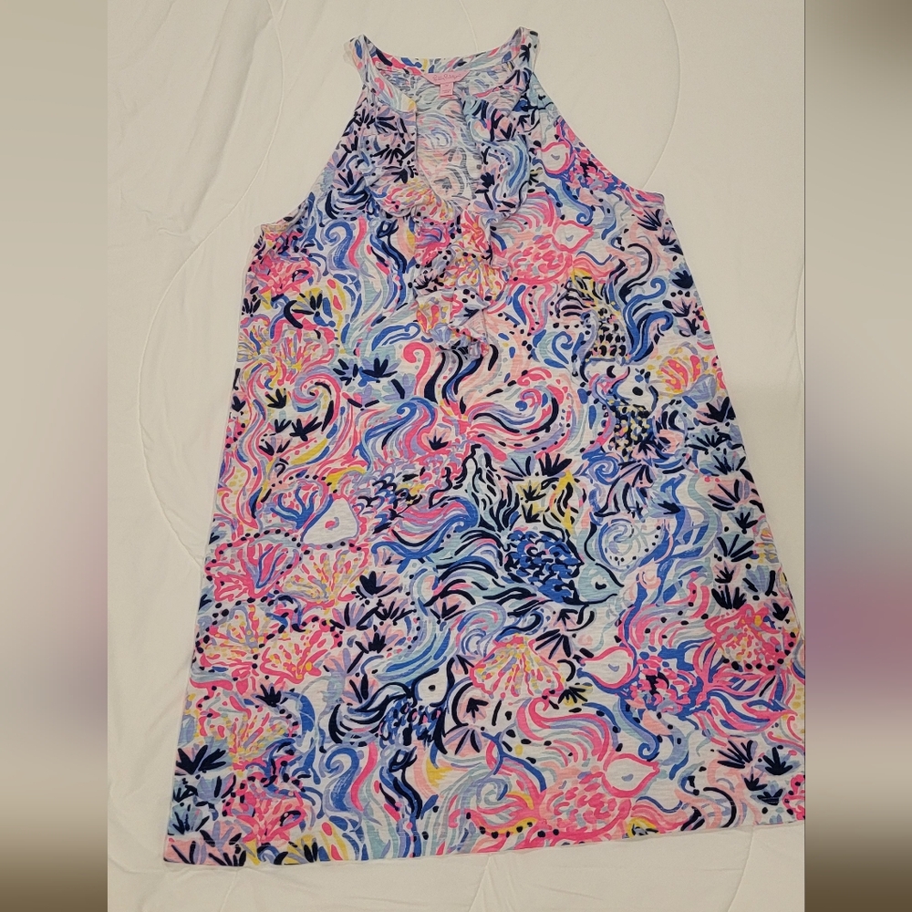 Lilly Pulitzer Shay Dress So Sofishticated Print Cotton Modal size Medium